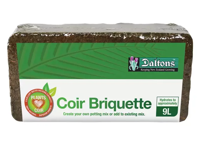 Coconut Coir Brquette by Daltons, 9 Litres. Used as compost medium in all Goodloos Waterless Composting Toilets.